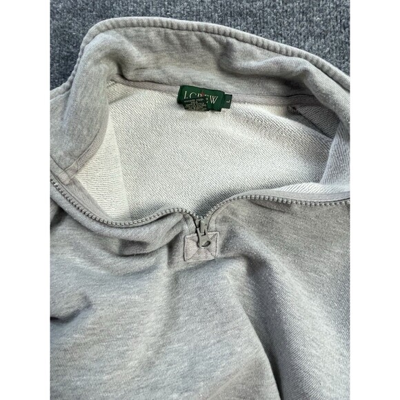 Vintage J Crew Sweat Shirt 1/4 Zip Pullover Mens Large Grey Hong Kong Fall Lg - Picture 16 of 16